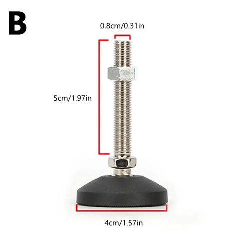 Rock Solid Adjustable Table Legs With Swivel Base And Thick Nylon Pads to Ditch That Pesky Wobble with steel screw rod and nylon pad.