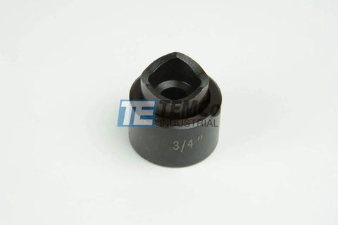 3/4 Inch Conduit Punch And Die Set For Hydraulic Knockout Driver, black metal piece, front view