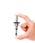 Hand holding 8mm Stainless Steel Ball Screw SFK0802 with Single Ball Nut for CNC Parts 100mm Size, showcasing compact design.
