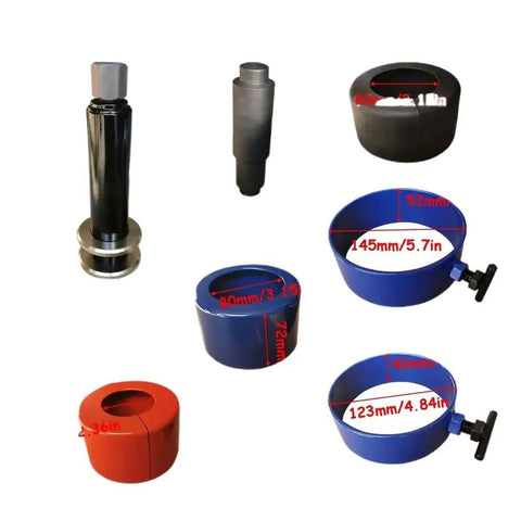 Top Rated Heavy Duty Diff Carrier Bearing Puller Kit Fits Dana 30 35 40 44 50 60 And 70 Axles For Removal Of Pinion Bearings Safely With Solid Build So You Can Fix Your Ride Fast Without Breaking Parts Save Cash For Auto Guys. steel axle bearing puller kit with colored adapters and clamps