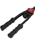 Rock Solid 13 Inch Rivet Nut Tool Set With M10 Screws And Nuts Plus Wrench, Complete Rivnut Kit For Your Garage And Auto Repairs With 60 Accessories. black steel hand rivet nut tool with red head