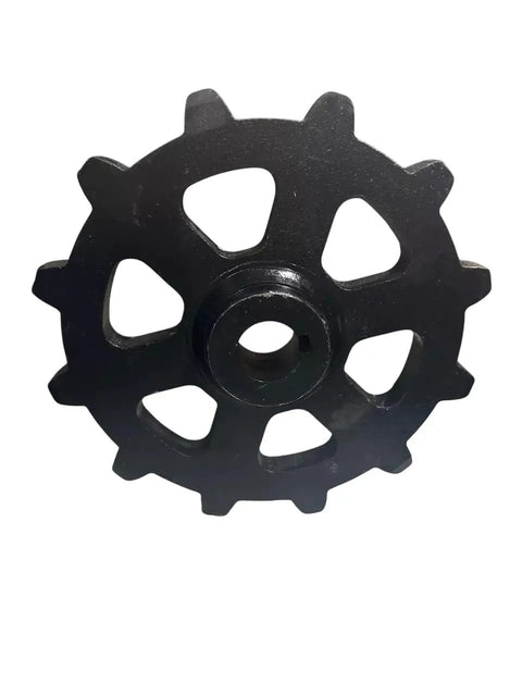 Heavy Duty Excavator Sprocket 12 Tooth Universal Replacement Part For 1 To 2 Ton Mini Excavators, black steel sprocket view.