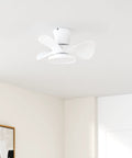 Quiet Ceiling Fan With LED Light 22 Inch Remote Control Big Airflow In A Compact Size installed on a white ceiling