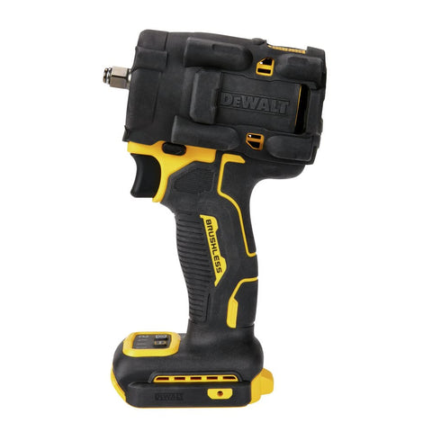 Side view of Atomic 20V Max Three Eighths Inch Cordless Impact Wrench With Hog Ring Anvil Tool Only Four Speed Settings