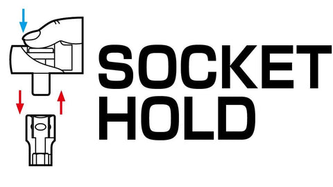 Diagram showing socket hold mechanism for Three Eighths Inch Drive Ratchet Handle With Compact Head And Socket Hold Type.