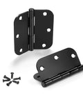 Matte Black Door Hinges 3 Pack 3.5 Inch By 3.5 Inch Heavy Duty No Squeak Rust Proof Interior Hinge Set With Five Eighths Radius Corners