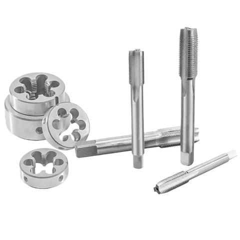7/16 20 UNF Left Hand Tap And Die Set, High Speed Steel Machinist Grade Reverse Thread Repair Kit with taps and dies.