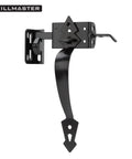 Heavy Duty Gate Latch For Wood Metal Vinyl Fences With Self Closing Gravity Self Locking Latch And Decorative Handle in black