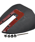 Whale Tail Hydrofoil Stabilizer For Boats 300, 40 To 350 HP Outboard Motors, Red Finish, drill bit and screws shown