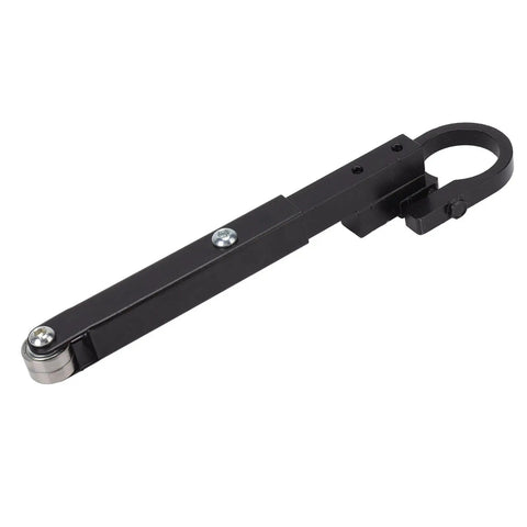 Straight Up Belt Sander Conversion Kit For 100 And 125 Angle Grinders Beefy Steel Polisher Adapter Quick Attach Mount, black metal tool with bolt.