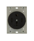 Beefed Up Heavy Duty NEMA 14 50R Flush Mount Power Receptacle 50 Amp 125 And 250 Volt Black Industrial Grade for workshops