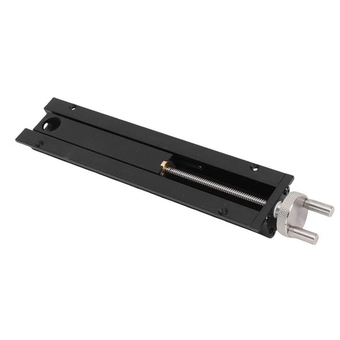 Workhorse Woodworking Bench Tail Vise Built Like A Tank Solid Aluminum End Clamp with stainless screw, black finish, used for woodworking.