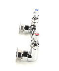 Double Pantry Swivel Base Faucet B-0230-LN for Commercial Kitchens, heavy duty brass, smooth 360 swivel, side view