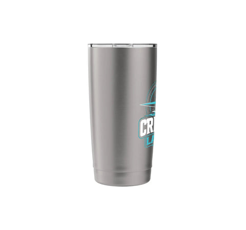 Sailboat Coastal Stainless Steel Insulated Tumbler For Crew And Sailing Folks Keeps Drinks Hot Or Cold With Double Wall Vacuum Perfect For Regattas Club Events Cruises And Weekend Sails shown from side.