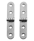 Close-up of two stainless steel hinges from 20Pcs 180 Degree Foldable Hinge Set In Stainless Steel Flap Hinges Screw On For Sewing Machine Cabinet