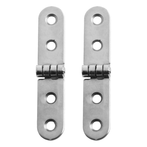 Close-up of two stainless steel hinges from 20Pcs 180 Degree Foldable Hinge Set In Stainless Steel Flap Hinges Screw On For Sewing Machine Cabinet
