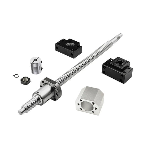 Dope C7 Ballscrew Kit With SFU1605 250 To 2000 Mm Length Plus BK BF End Supports And Couplers For High Speed CNC Router Build Ready To Rock, CNC ballscrew kit with screw, supports, and coupler