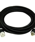 Heavy Duty 55 Foot 3 Prong Extension Cord Black Outdoor Power Cable For Job Sites And Backyards Plug And Play coiled for convenience.