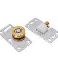 Two Sets 30mm Sliding Door Roller Wheels With Brackets Heavy Duty Stainless Steel Pulley Set for Closet Wardrobe Doors Replacement Top Mount