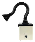 Straight Up Solid Soldering Fume Extractor With 90W Brushless Motor And Three Stage Filtration showing black flexible hose and compact body.