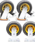 Heavy Duty Rubber Swivel Casters Set Of 4 With Wheel Brakes Built Legit For Furniture And Carts Roll Smooth As Butter With Sick Grip And Dust Resistant Bearings Top Tier Swivel Wheels Handle Massive Loads Daily, featuring 50mm rubber tires and galvanized steel mounts.