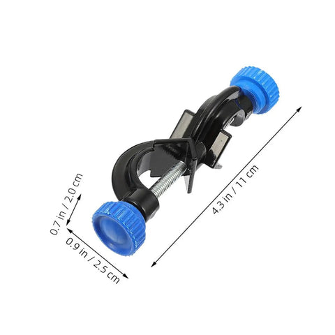 Three Pack Black Aluminum Cross Clamps With Dual Screw Boss Head Adjustable Lab Stand Holder, 4.3 in size for secure grip.