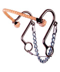 Transitional Western Hackamore For Slow Work And Training, Adjustable Stage B Bitless Riding Tool with 6 Inch Cheeks and Rope Nose