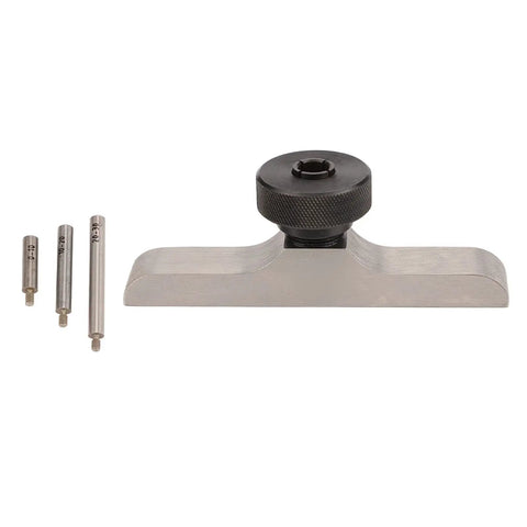 Stainless Steel Depth Dial Indicator Base With 8mm Clamping Hole For Precision Machining Tool Setup Built To Last Pro Grade Solid Clamp And Secure Threaded Knob For Stable Setup In Your Shop with three extension rods