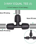 Three Way Lock Tee Barbed Irrigation Fittings For Half Inch Tubing, Leak-Proof Garden Drip Hose Connectors, 16 To 16.5 mm Compatible Splitter Tee