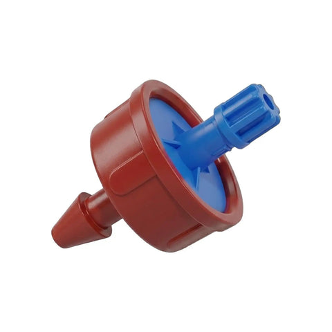 Self Cleaning 0.5 GPH Drip Emitter For Garden Irrigation With Pressure Compensation No Fuss Easy 1/4 Inch Tubing Fit shown