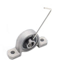 Ball bearing pillow block insert, 8 mm bore, metal housing with mounting flanges