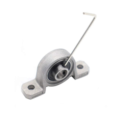 Ball bearing pillow block insert, 8 mm bore, metal housing with mounting flanges