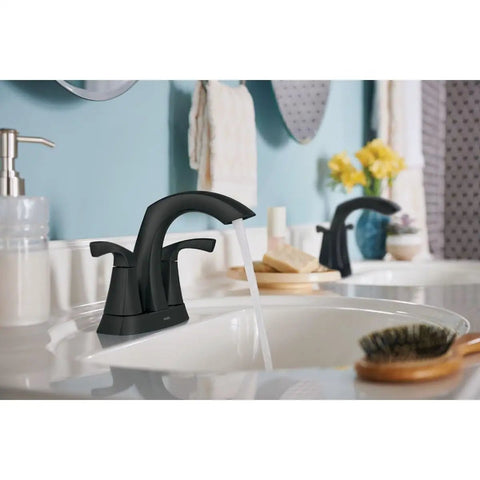 Slick Matte Black Hi Arc Kitchen Faucet With Single Handle High Arc Spout Ceramic Disc Valve in bathroom setting