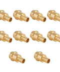 Pack of 10 Half Inch Copper Press To PEX Crimp Coupling Brass Adapters for Copper and PEX pipe connection.