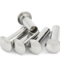 50 Piece Assortment Of Heavy Duty 304 Stainless Steel Pull Rivets Screw Kits Featuring Rust Resistant Pan Truss Oval Heads In Metric M1 5 M1 7 M2 And M2 5 Sizes For Built Tough Diy Repairs, showing stainless steel pull rivets.