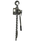 Manual Lever Chain Hoist A Heavy-Duty Workhorse 0.75 Ton Ratchet Puller with stainless steel chain and safety hook.