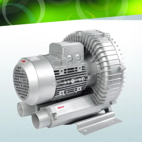 Built Like A Workhorse 0.5 Hp Regenerative Blower 110V Single Phase Industrial Vacuum Pump with silver casing and copper windings.