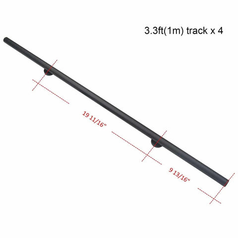 Black steel track for Sliding Library Ladder Hardware Kit With Full Track System For Home Indoor Loft And Garage, 3.3ft section