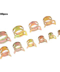 100pcs zinc plated carbon steel hose clamps kit, Get These Awesome 100 Pcs Flexible Hose Clamp Kit With High Quality Spring Clamps Made From Tough Carbon Steel And Zinc Plated Finish To Stop Fuel Leaks In All Kinds Of Machines Perfect For Automotive Repair Jobs And Heavy Duty Use Without Broken Parts.
