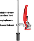Quick Ratchet MFT Table Workbench Dog Clamp Offering 3/4 Inch Dog Hole Fitment and durable chrome vanadium steel construction.