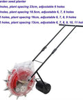 Metal Precision Garden Push Seeder for Walk Behind Row Crop Planting With Clear Seed Storage Box and adjustable hole settings