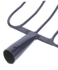 Close-up of sturdy prongs on Heavy Duty Handheld Manure Fork For Farming And Gardening A Real Workhorse Solid Iron Grass Fork