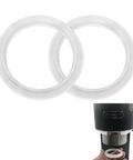 Two Pack Silicone Steam Ring For Espresso Machines Simple To Install Group Head Seal Gasket For EC680 EC685 EC820 EC850 White Food Grade Silicone Heat Resistant Durable And Reliable shown with espresso machine