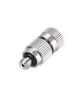 Brass Misting Nozzle Set With Three Sixteenth Inch Thread, 0.1mm Orifice Fogging Spray Heads For Outdoor Cooling System, 5 Pack, Silver Tone