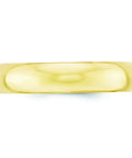 Solid 10k Yellow Gold Wedding Band Ring Smooth Polished Comfort Fit 5mm Unisex Daily Driver, top view showing sleek design.