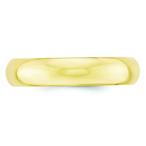 Solid 10k Yellow Gold Wedding Band Ring Smooth Polished Comfort Fit 5mm Unisex Daily Driver, top view showing sleek design.