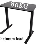 Heavy Duty Manual Standing Desk With Quick Crank Height Adjustment Sturdy Gaming Computer Workstation showing 80kg load limit and black frame.