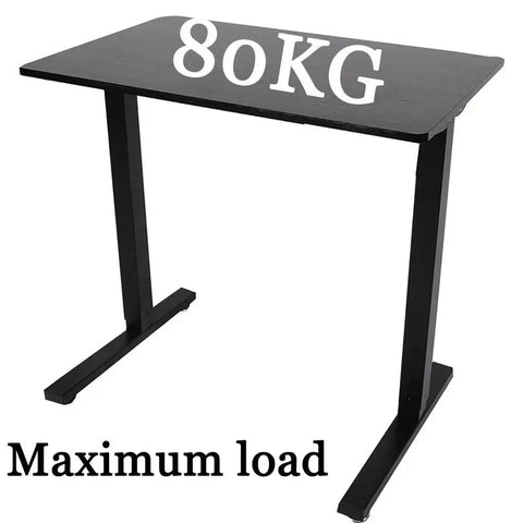 Heavy Duty Manual Standing Desk With Quick Crank Height Adjustment Sturdy Gaming Computer Workstation showing 80kg load limit and black frame.
