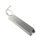 Aluminum-cased power resistor, 150W, 10Ω, ribbed heatsink-style body with wire lead