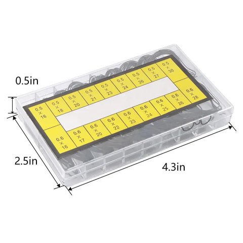 180 Piece Watch O Ring Gasket Set With 18 Types For Different Sizes, 0.5mm And 0.6mm Diameters, Rubber Seals Kit in clear case